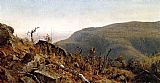 Sanford Robinson Gifford Famous Paintings - The View from South Mountain in the Catskills, A Sketch